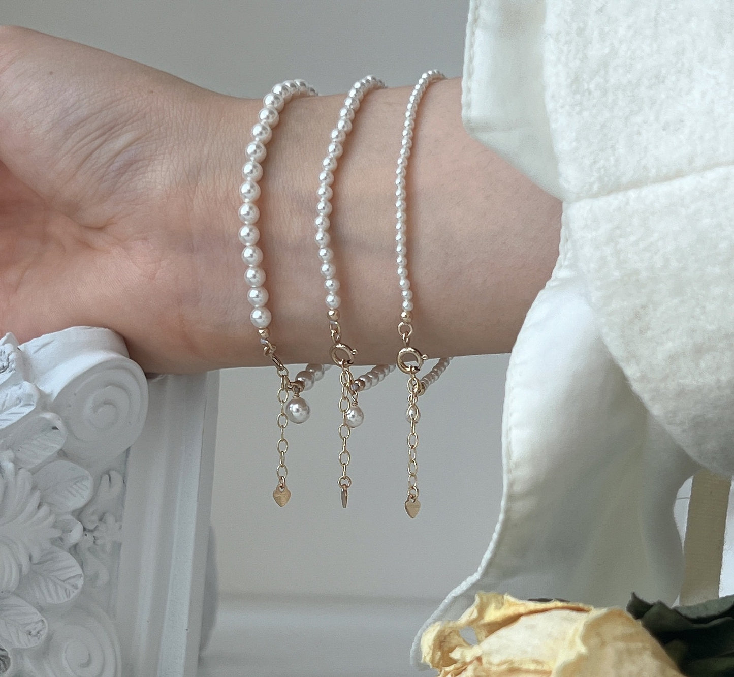 Elegant Fine Chain Pearl Bracelet