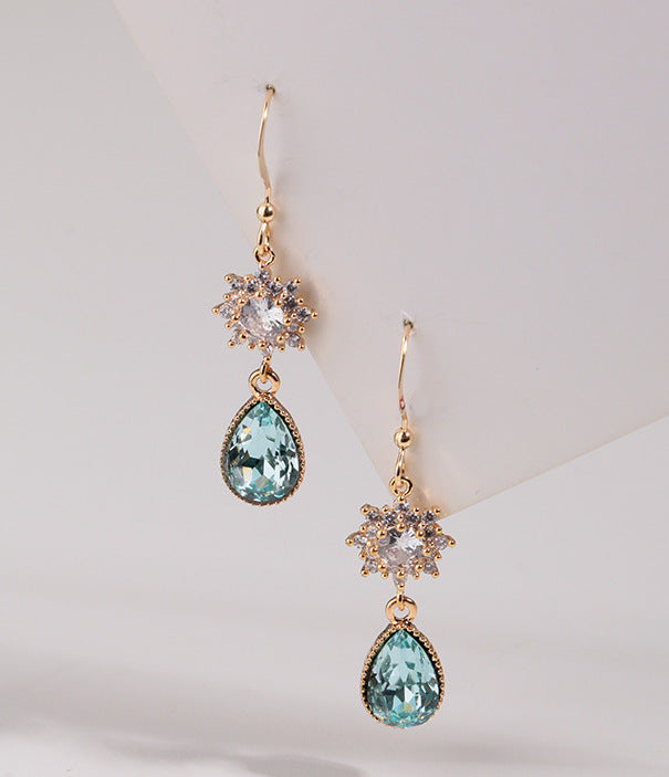 Sparkling Gemstone Drop Earrings