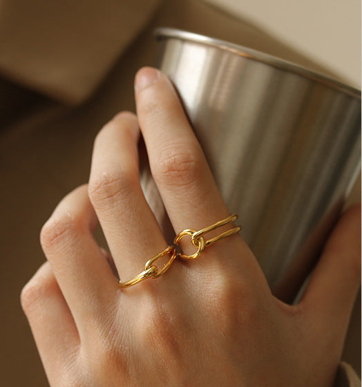 Unclosed Gold-Plated Brass Ring