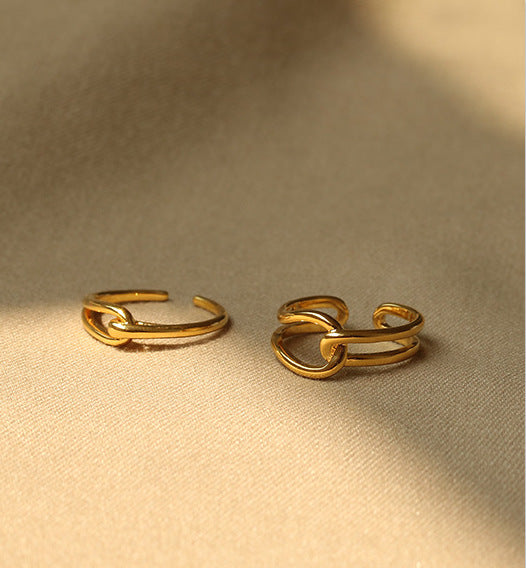 Unclosed Gold-Plated Brass Ring