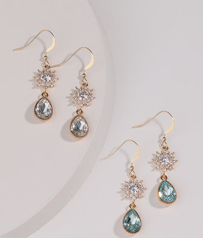 Sparkling Gemstone Drop Earrings