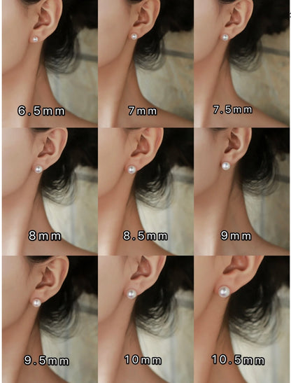 Elegant Large Pearl Silver Earrings