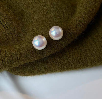 Elegant Large Pearl Silver Earrings